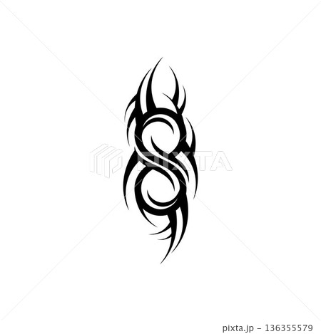 tribal pattern tattoo vector art design,tattoo tribal abstract sleeve, sketch art design isolated on white background,Simple logo. 136355579