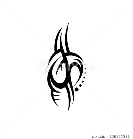 tribal pattern tattoo vector art design,tattoo tribal abstract sleeve, sketch art design isolated on white background,Simple logo. 136355581