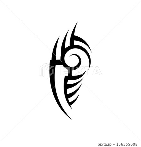 tribal pattern tattoo vector art design,tattoo tribal abstract sleeve, sketch art design isolated on white background,Simple logo. 136355608