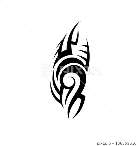 tribal pattern tattoo vector art design,tattoo tribal abstract sleeve, sketch art design isolated on white background,Simple logo. 136355616