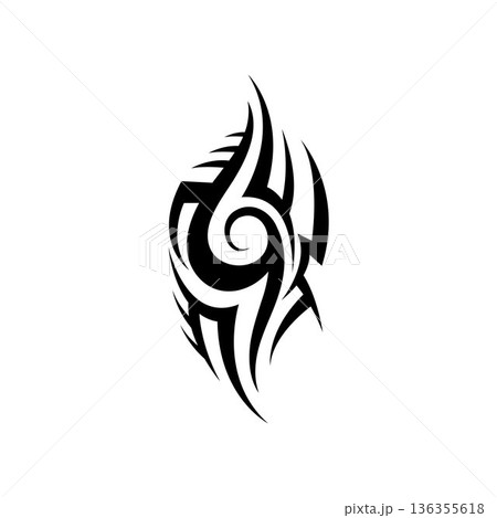 tribal pattern tattoo vector art design,tattoo tribal abstract sleeve, sketch art design isolated on white background,Simple logo. 136355618
