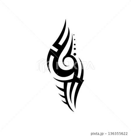 tribal pattern tattoo vector art design,tattoo tribal abstract sleeve, sketch art design isolated on white background,Simple logo. 136355622