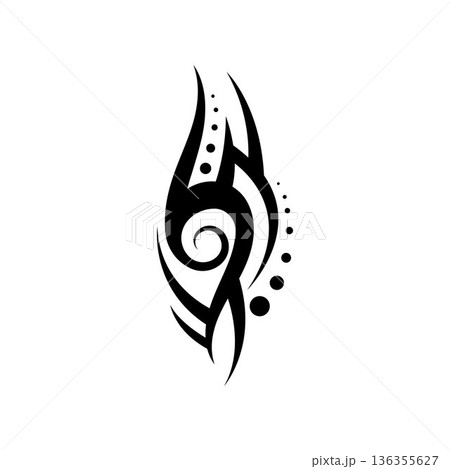 tribal pattern tattoo vector art design,tattoo tribal abstract sleeve, sketch art design isolated on white background,Simple logo. 136355627