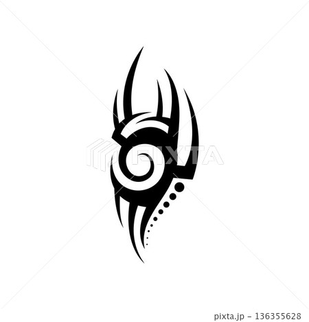 tribal pattern tattoo vector art design,tattoo tribal abstract sleeve, sketch art design isolated on white background,Simple logo. 136355628