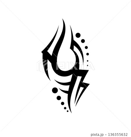 tribal pattern tattoo vector art design,tattoo tribal abstract sleeve, sketch art design isolated on white background,Simple logo. 136355632