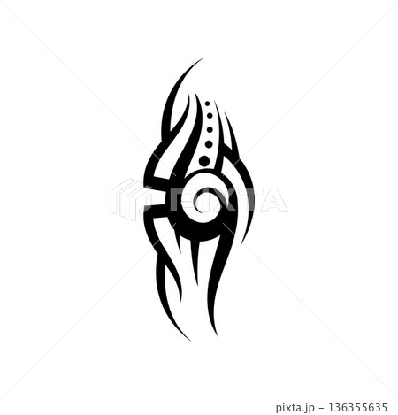 tribal pattern tattoo vector art design,tattoo tribal abstract sleeve, sketch art design isolated on white background,Simple logo. 136355635