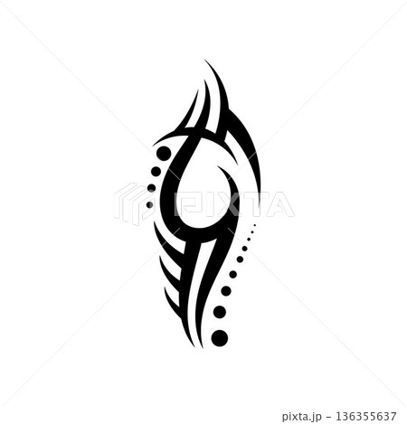 tribal pattern tattoo vector art design,tattoo tribal abstract sleeve, sketch art design isolated on white background,Simple logo. 136355637