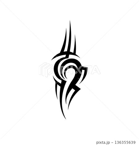 tribal pattern tattoo vector art design,tattoo tribal abstract sleeve, sketch art design isolated on white background,Simple logo. 136355639