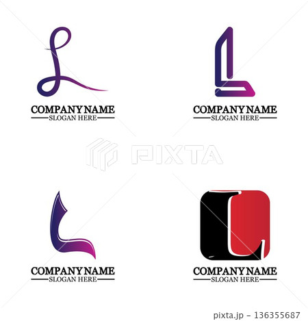 Letter L logo icon design template elements 136355687