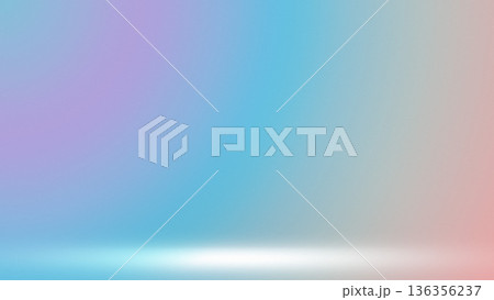 Soft rainbow studio stage background with gradient 136356237