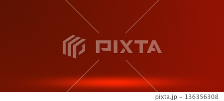 Rich red studio stage background with depth 136356308