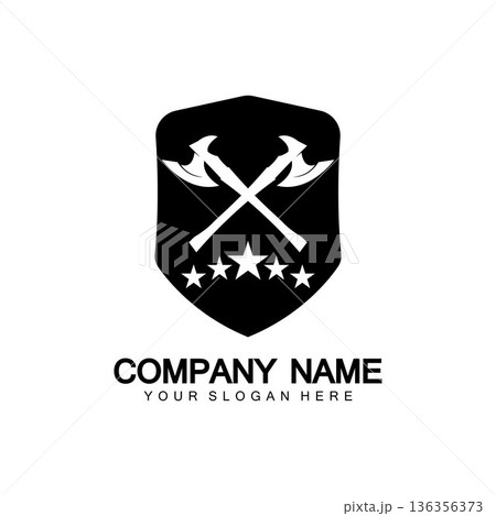 War axe logo. War axe executioner axe viking battle axe in vector War axe logo. War axe executioner axe viking battle axe in vector 136356373