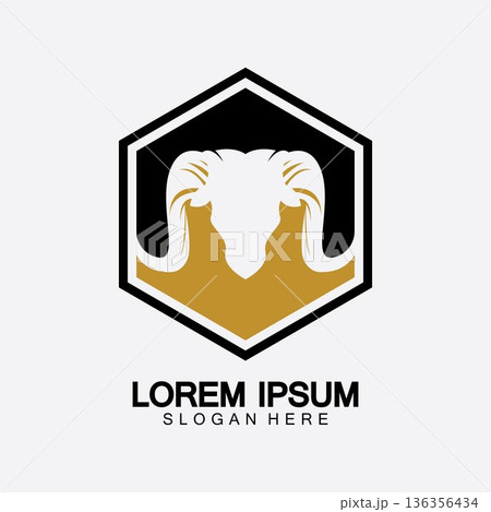 Rams goat head logo icon design vector illustration Rams goat head logo icon design vector illustration 136356434