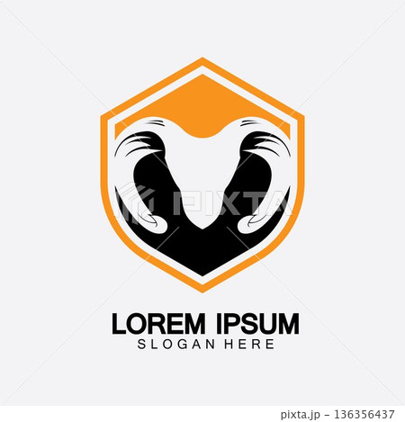 Rams goat head logo icon design vector illustration 136356437