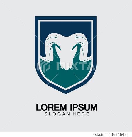 Rams goat head logo icon design vector illustration 136356439