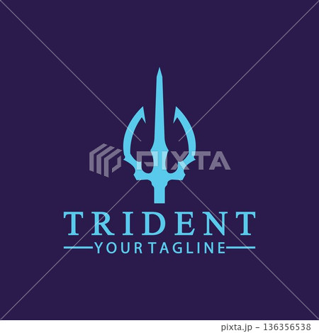 Vintage Trident Spear of Poseidon Neptune God Triton King logo design Vintage Trident Spear of Poseidon Neptune God Triton King logo design 136356538