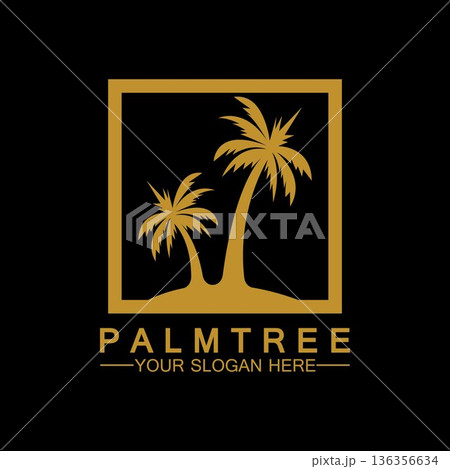 Palm tree summer logo template Palm tree summer logo template 136356634