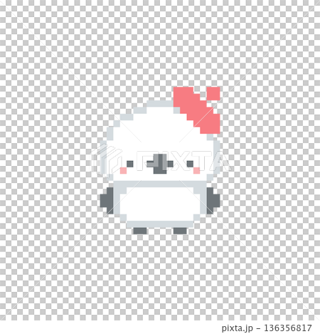 Pixel art of a red beret and a long-tailed tit Pixel art of a red beret and a long-tailed tit 136356817