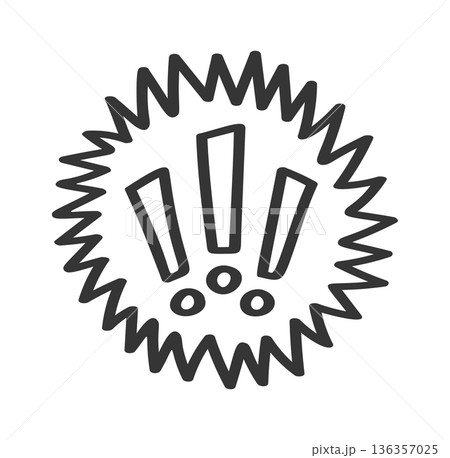 Expressive notice hand drawn sticker 136357025