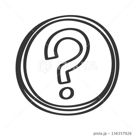 Hand drawn circle with question Hand drawn circle with question 136357026