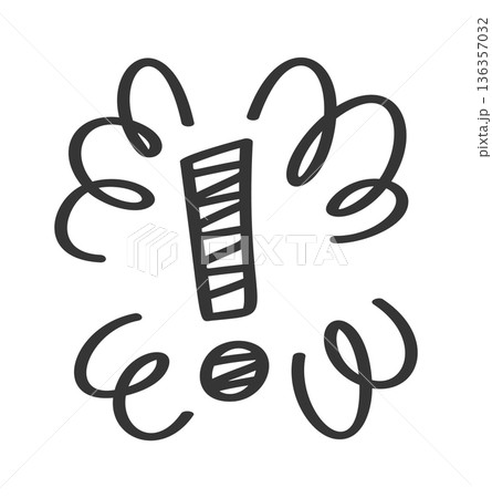 Creative hand drawn exclamation reactionのイラスト素材 [136357032] - PIXTA