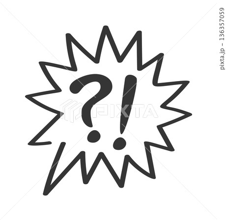 Surprised, questioned reaction speech bubble 136357059