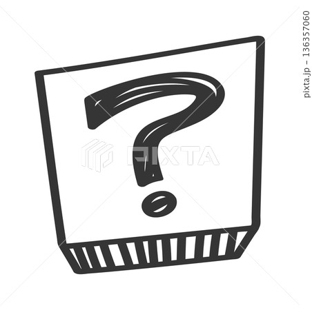 Question mark square black-and-white frame 136357060