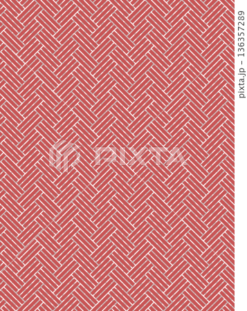 臙脂色の檜垣文様の背景 136357289