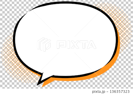A round speech bubble with an orange shadow, a stylish and pop rain-flavored speech bubble A round speech bubble with an orange shadow, a stylish and pop rain-flavored speech bubble 136357323