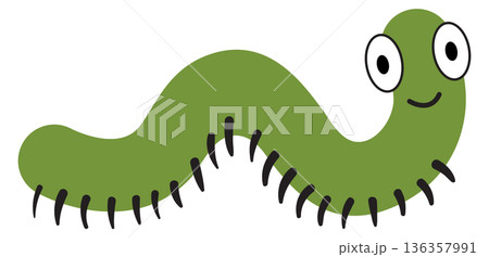 Caterpillar mascot. Garden nature animal. Green insect Caterpillar mascot. Garden nature animal. Green insect 136357991