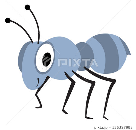 Ant cartoon character. Insect mascot. Funny animal 136357995