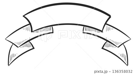 Decorative ribbon drawing. Blank label...のイラスト素材 [136358032] - PIXTA