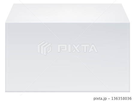 White square podium mockup. Empty realistic pedestal 136358036