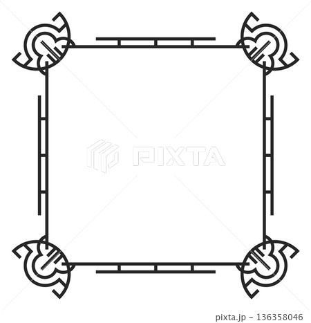 Art deco corner frame. Luxury elegant border Art deco corner frame. Luxury elegant border 136358046