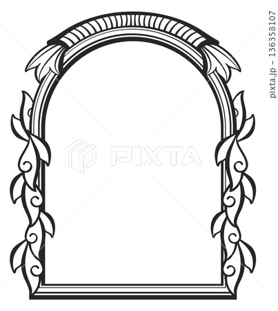 Old ornate frame engraving in antique decorative style Old ornate frame engraving in antique decorative style 136358107