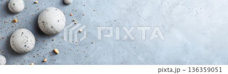 White stones on a grey background with copy space White stones on a grey background with copy space 136359051
