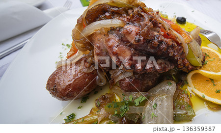Stewed Octopus Traditional Style, Madeira, Portugal Stewed Octopus Traditional Style, Madeira, Portugal 136359387