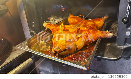 Traditional Segovian Style Roast Suckling Pig Traditional Segovian Style Roast Suckling Pig 136359502