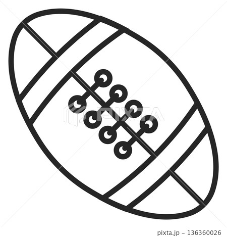 Rugby ball line icon. American football symbol Rugby ball line icon. American football symbol 136360026