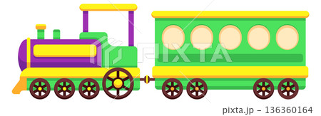 Locomotive cartoon icon. Color kid train toy 136360164