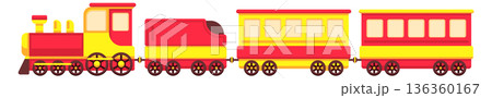 Train cargo and passenger kid toy cartoon icon 136360167