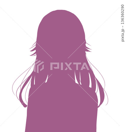 優しい雰囲気の女性　シルエット 136360290