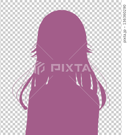 優しい雰囲気の女性　シルエット 136360290