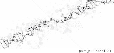 Futuristic spiral background, DNA strands, connected neural web 136361284