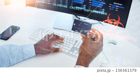 Credit card, hands or trader typing on computer for stock market or cryptocurrency website for payment. Digital info, password or closed of man trading online for savings investment growth on screen Credit card, hands or trader typing on computer for stock market or cryptocurrency website for payment. Digital info, password or closed of man trading online for savings investment growth on screen 136361379