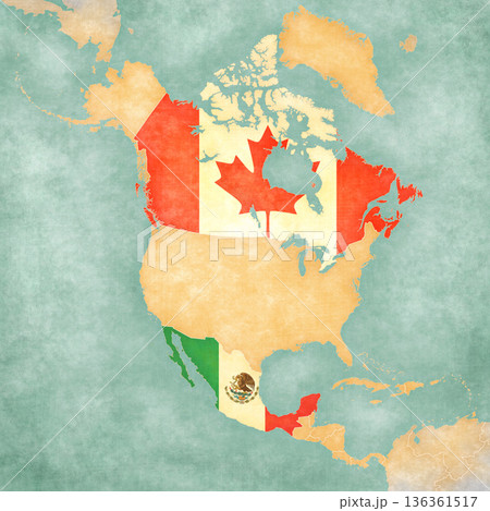Map of North America - Canada and Mexico Map of North America - Canada and Mexico 136361517