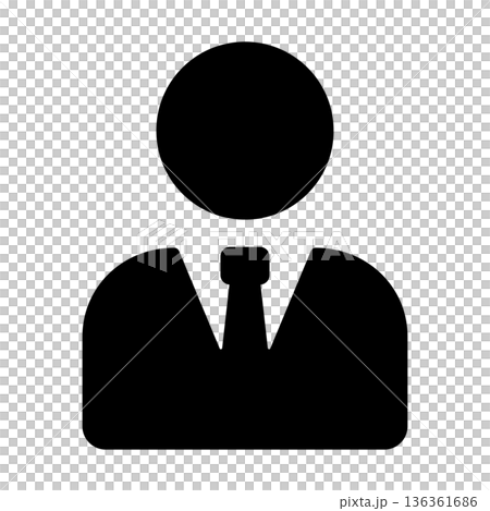 ネクタイをつけたビジネスマンのアイコン ネクタイをつけたビジネスマンのアイコン 136361686