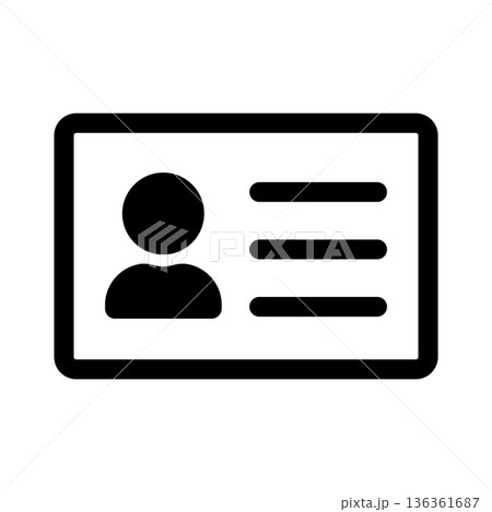 社員証・IDカードのシルエットアイコン 社員証・IDカードのシルエットアイコン 136361687