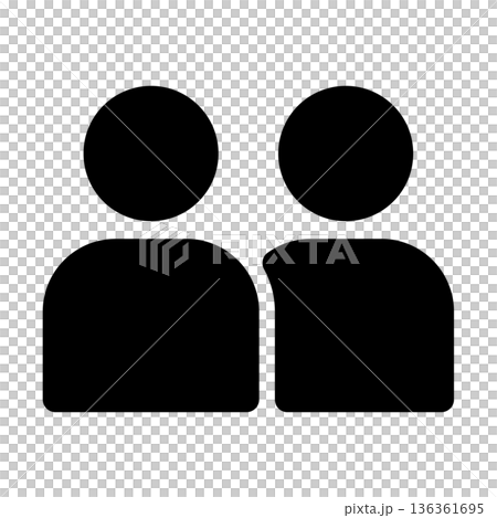 Partner/Collaboration Icons - Silhouette of a duo Partner/Collaboration Icons - Silhouette of a duo 136361695