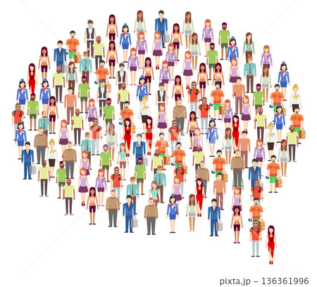 Social communication icon. Human society in message bubble shape 136361996